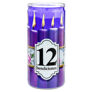 VELADORA 12 BENDICIONES COLORES Aram Luz