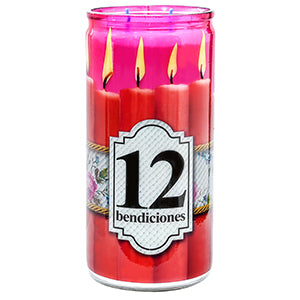 VELADORA 12 BENDICIONES COLORES Aram Luz