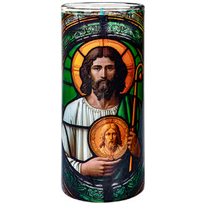Veladora Vaso Cubero Diseño Vitrales Aram Luz