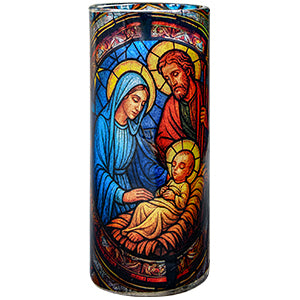 Veladora Vaso Cubero Diseño Vitrales Aram Luz