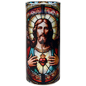 Veladora Vaso Cubero Diseño Vitrales Aram Luz