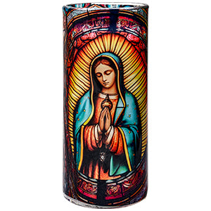 Veladora Vaso Cubero Diseño Vitrales Aram Luz