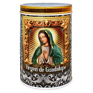 Virgen de Guadalupe Veladora Lata Aram Luz